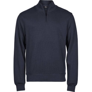 TEE JAYS tj5506 interlock / Мъжки суитшърт с 1/4 цип и оребрен край - тъмносин, размер xxxl (18550600313)