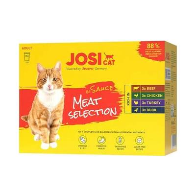 JOSERA JosiCat Multipack Meat Selection in Sauce 12x mäsové príchute v omáčke pre mačky 85 g