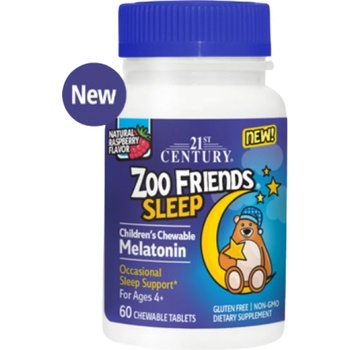 21st Century Zoo Friends Sleep | with 1 mg Mealtonin [60 Дъвчащи таблетки] Малина