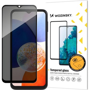 Wozinsky Privacy Glass Закалено стъкло за Samsung Galaxy A14 5G/Galaxy A14 - Черен KP26349