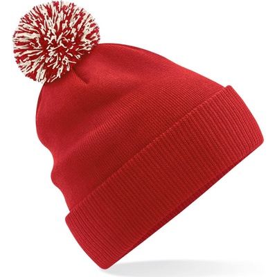 Beechfield čepice B 450B Snowstar®, dětská COT53450Bab199-bright red/ Oranžová jasná/bílá špinavá
