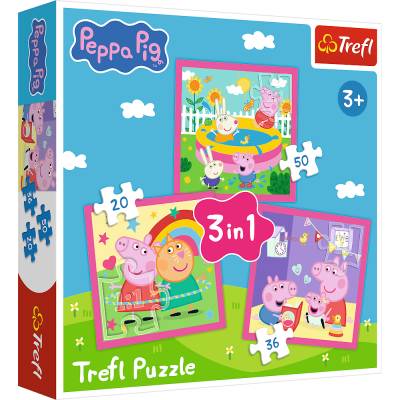 Trefl - Puzzle 3v1 Peppa Pig's habits - 1 - 39 piese