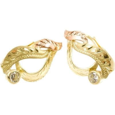 Zodiax zlaté náušnice kombinace zlata 1707