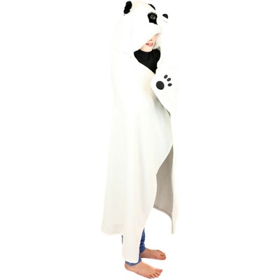 Cozy Noxxiez BL823 Panda hřejivá deka s kapucí se zvířátkem a tlapkovými kapsami