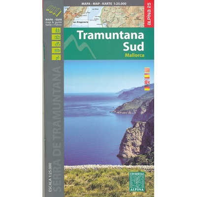 mapa Mallorca Tramuntana sud 1:25 t.