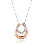 Swan Сребърно колие със златно покритие с висулка подкова с цирконий PJ313N Swan