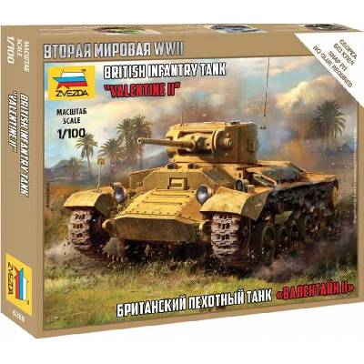 Zvezda British Infantry Tank Valentine II Wargames WWII 6280 1:100
