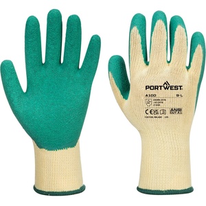 Portwest Ръкавици portwest grip a100 / Латексови ръкавици, потопени в пяна - зелени xl (a100gnrxl)