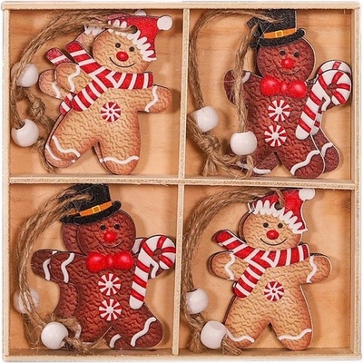 Textilomanie Sada vianočných drevených ozdôb GINGERBREAD 12 ks