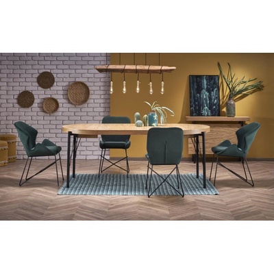 HALMAR Rozkládací jídelní stůl INFERNO dub přírodní/černý