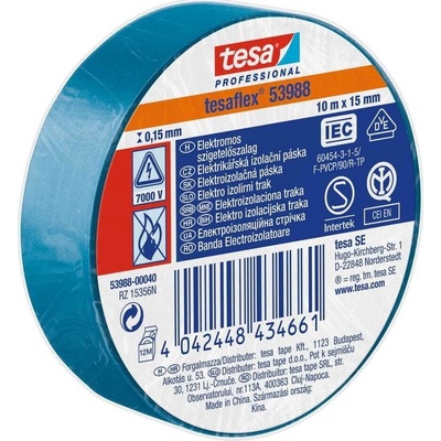Tesa tape Tesa 53988 Elektroizolačná páska, PVC 10mm x 15m modrá