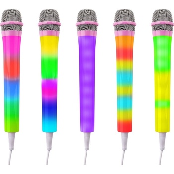 Fenton KMD55P Karaoke mikrofon s RGB osvětlením růžový
