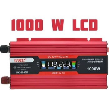 UKC Ивнертор за напрежение ukc kc-1000d, 12v-220v, 1000w, Дисплей