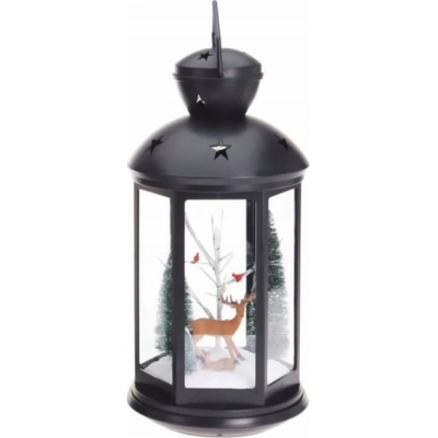 Home Styling Collection Lampion se sváteční scénou, 43 cm barva černá