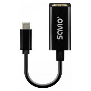 SAVIO Usb-c (m) to hdmi (f) adapter, 4k, 30hz, plastic, ak-79