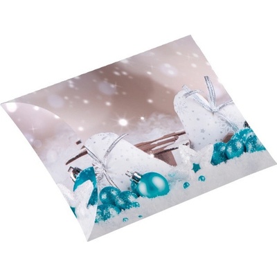 Anděl Krabička skládací srdce a baňky s glitry M 28 x 15 cm