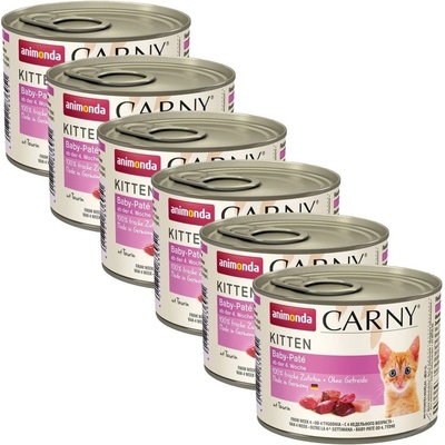Animonda Carny Kitten Baby Paté hovädzie a kuracie 6 x 200 g