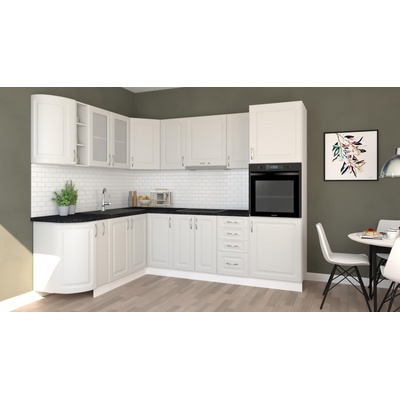 Ъглова кухня Квадрис 1 бял