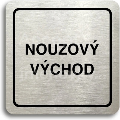 ACCEPT Piktogram nouzový východ - stříbrná tabulka - černý tisk