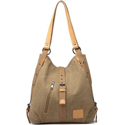 Kono hnědá canvas hobo kabelka-batoh 6850