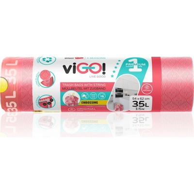 Vigo pytle zatahovací LDPE 35 l 26µm 15ks s vůní jahod