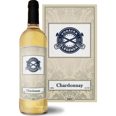 Sablio Vodácka legenda Chardonnay biele suché víno 12 % 0,75 l (čistá fľaša)