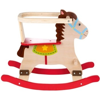 IKO Drevený hojdací koník s operadlom