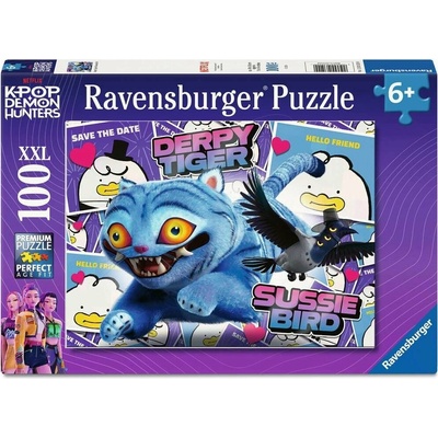 RAVENSBURGER K-pop Potrhlý tiger a vtáčik Sussie XXL 100 dielov