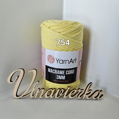YarnArt Macrame Cord 3mm -754 žltá