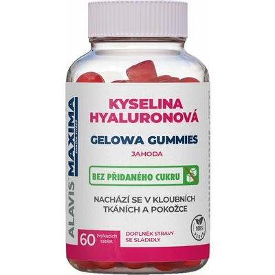 ALAVIS MAXIMA Kyselina hyalurónová gummies Jahoda 60 žuvacích tabliet