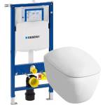 Geberit Комплект за скрито казанче Geberit Duofix с окачена тоалетна чиния Geberit Citterio Rimfree и тоалетна седалка Geberit Citterio (111.928.00.6+500.510.01.1+500.540.01.1)