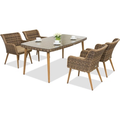 Garden Point Градинските мебели от техноратан Cordoba на Garden Point за 4 души, кафяви (GAP324-4)