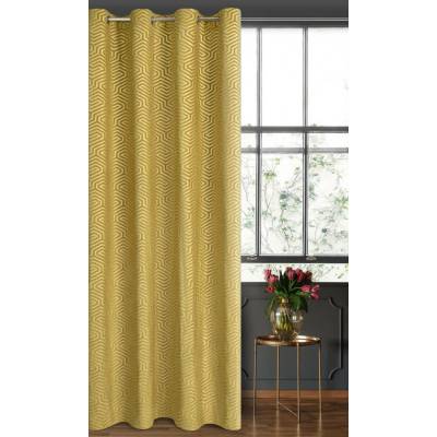 Pierre Cardin ZÁVĚS NA KROUŽCÍCH PIERRE CARDIN INGA 140X250 CM ZLATÁ