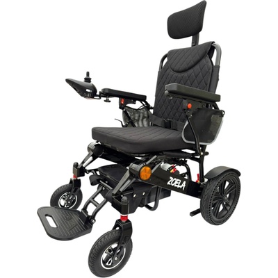 Zoela 9005R Elektrický skládací invalidní vozík s manuálním polohováním zádové opěrky Černý rám