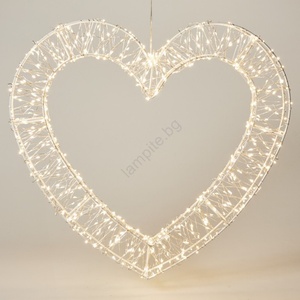 Koopman LED външна коледна украса 720xLED/6W/230V 46 cm IP44 топло бяло сърце/бяла (KM0040)