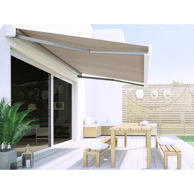 Mirtex Tkanina TENDA SOLE CARIBE 210/022 Béžová Ecru šíře 160cm