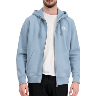 Alpha Industries Basic Zip Hoody SL pánska mikina greyblue