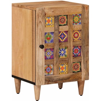 vidaXL Шкаф за баня Естествен 38 x 33, 5 x 58 см Солидно мангово дърво (4018281)