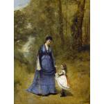 Grafika Art Puzzle - Puzzle Corot: Madame Stumpf and Her Daughter - 2 000 piese