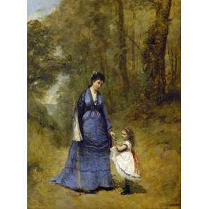 Grafika Art Puzzle - Puzzle Corot: Madame Stumpf and Her Daughter - 2 000 piese