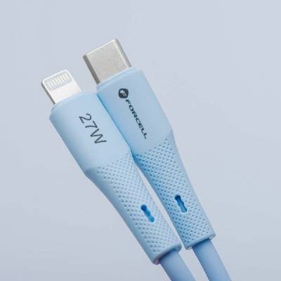 Forcell C346 typu C na Lightning Pd 3A 27W silikonový 1m modrý