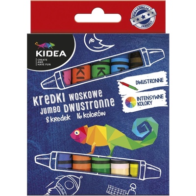 Kidea - Jumbo двувърхи восъчни пастели 8 бр. /16 цв