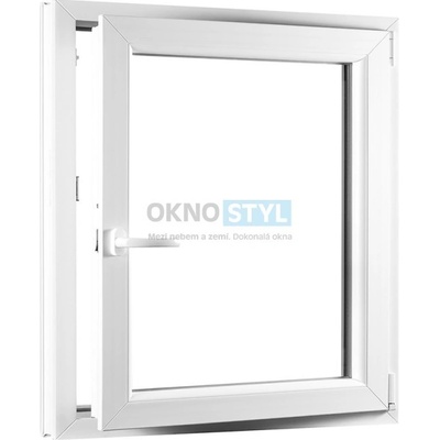 OKNOSTYL.cz jednokřídlé plastové okno otvíravo-sklopné pravé REHAU 800 x 1000 cm Bílá