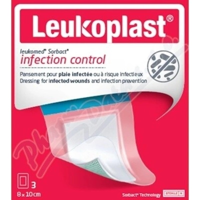 BSN Leukoplast Leukomed Sorbact antim.krytí 8 x 10 cm 3 ks