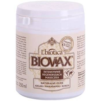 L'biotica Biovax Natural Oil revitalizační maska pro dokonalý vzhled vlasů Argan, Makadamia, Kokos(Paraben & SLS Free) 250 ml