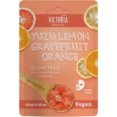 Victoria Beauty Енергизираща, озаряваща и антиоксидантна шийт маска Spoonful с лимон юзу, грейпфрут и портокал 20ml (59422-22)
