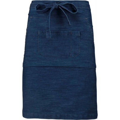 Kariban Zástěra s dvěma kapsami Manufacture džínovina modrá