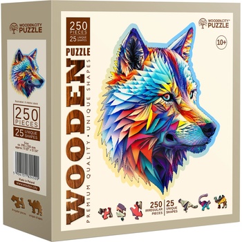 Wooden City Дървен пъзел Wooden City, 250 части - Вълк (HE 0170-L)
