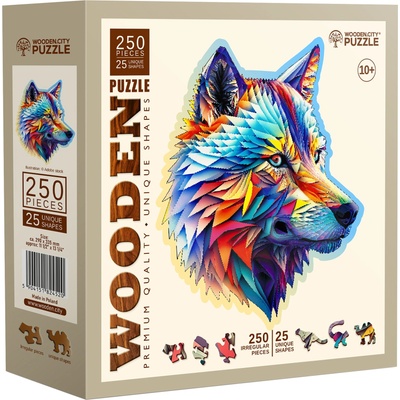 Wooden City Дървен пъзел Wooden City, 250 части - Вълк (HE 0170-L)