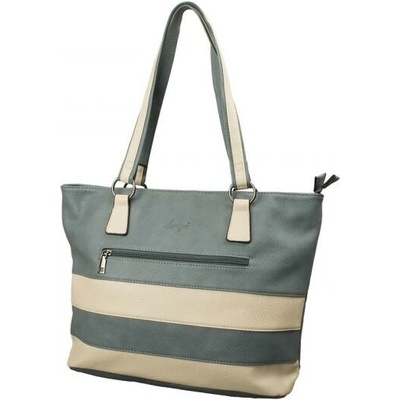 Impex dariya® shopper/tote bag s prúžkami petrol/cream PU